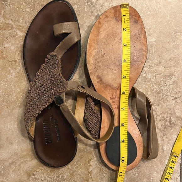 Cydwoq toe ring ankle strap taupe gray Brown woven Leather Sandals - Picture 13 of 14